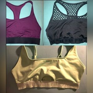 Bundle of 3 Victorias Secret Sport & Pink Sports Bras. Size M/L. $20 for All.